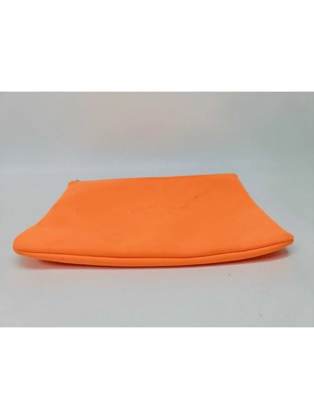 Hermes Pouch Bain Flat Orange Canvas